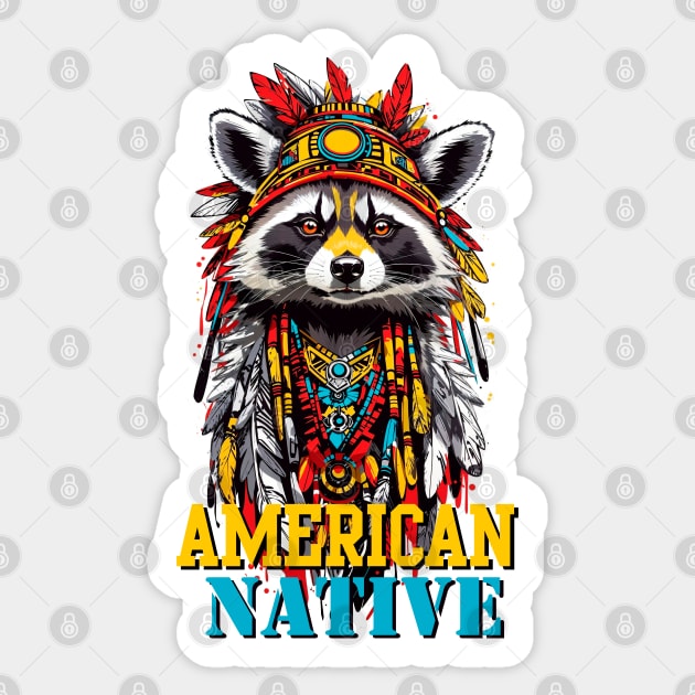 Raccoon Native American Spirit - Raccoon Lover - Sticker | TeePublic